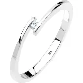 Elli DIAMONDS Ring Verlobungsring Solitär Diamant 0.015 Ct.925 Silber Elli DIAMONDS Silber