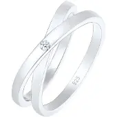Elli DIAMONDS Ring Wickelring Cross Diamant (0.015 Ct.) 925 Silber Elli DIAMONDS Silber