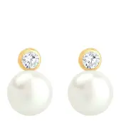 Elli Ohrringe Basic Süßwasserzuchtperle Zirkonia 925 Silber Elli Gold