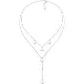 Elli Halskette Y-Kette Geo Layer Plättchen 925 Sterling Silber Elli Silber
