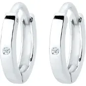 Elli DIAMONDS Ohrringe Creolen Diamant (0.01 Ct.) 925 Sterling Silber Elli DIAMONDS Weiß