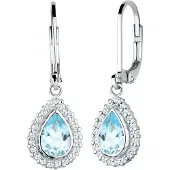 Elli Ohrringe Tropfen Festlich Elegant Topas 925 Silber Elli Hellblau