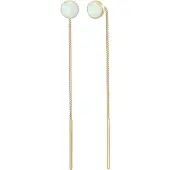 Elli Ohrringe Hänger Opal Trend Durchziehen Minimal 925 Silber Elli Gold