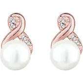 Elli Ohrringe Infinity Perle Kristalle 925 Silber Elli Rosegold