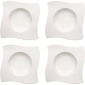 Villeroy & Boch Suppenteller "Suppenteller NewWave ø 24 cm 4er Set weiß"
