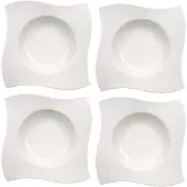 Villeroy & Boch Pastateller "Pastateller NewWave 28 x 28 cm 4er Set weiß"