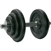 Tunturi Hantel Gusseisen 20kg - Hantelset mit Schraubverschluss - Kurzhantelset - 1 Hantelstange - 30mm - inklusive e Fitness-App