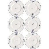 Villeroy & Boch Brotteller "Brotteller Vieux Luxembourg ø 15,5 cm 6er Set weiß-blau"