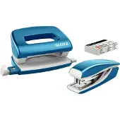 Leitz Heftgerät + Locher WOW 5561 SET, blau