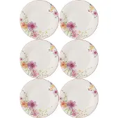 Villeroy & Boch Frühstücksteller "Frühstücksteller Mariefleur Basic ø 21 cm 6er Set bunt" Spülmaschinengeeignet, Mikrowellenfest