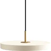 UMAGE Asteria Mini LED-Hängelampe perlweiß/messing Ø 31 cm - , Asteria mini, dimmbar, Weiß, für Wohnzimmer, Metall, Design