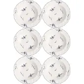 Villeroy & Boch Suppenteller "Suppenteller Vieux Luxembourg ø 22,5 cm 6er Set weiß-blau"