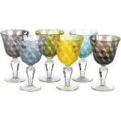 Pols Potten Weinglas Blocks Multi (6er-Set)