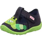 Superfit Jungen Sommer Textil Hausschuhe blau, mittlere Weite, perforierte Laufsohle