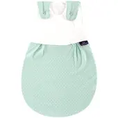 Träumeland Babyschlafsack TRÄUMELAND "Außenschlafsack Pünktchen mint", Baby, Gr. 80/86, umlaufender Reißverschluss, grün (mint), Obermaterial: 100% Baumwolle, Schlafsäcke Babyschlafsack