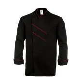 Bp Kochjacke 1538-400-2132, Herren, langarm, mit Druckknöpfen, weiß-schwarz, Gr. 52(L)