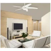 WESTINGHOUSE LED-Deckenventilator Bendan, weiß, leise - , Bendan, dimmbar, Weiß, für Wohnzimmer, Holz, Modern