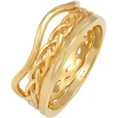 Elli Ring Ringset Wellen Geflochten Verdreht 925 Silber Elli Gold