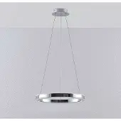 LUCANDE Lyani Pendelleuchte Ø50 Chrome/White - , Lyani, dimmbar, Metallisch, für Wohnzimmer, Metall, Modern