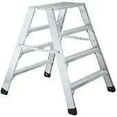 Zarges Klapptritt Seventec RC BP, 40394, aus Aluminium, beidseitig begehbares Arbeitspodest mit 2 x 4 gelochten Stufen