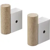 Muuto Attach Hook Set of 2 Oak/Aluminum - , Metallisch, Holz
