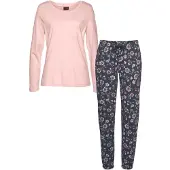 Vivance Pyjama mehrfarbig Gr. 32/34 für Damen. Rundhals und Allover-Druck. Bequem. Nachhaltig.