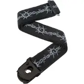 D'Addario Gitarrengurt - Nylongewebe, Planet Lock, Barbed Wire - Gitarrengurt