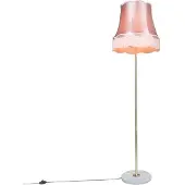 QAZQA Retro Stehleuchte Messing mit Lampenschirm Granny Pink 45 cm Kaso