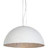 QAZQA - Moderne Hängelampe I Pendellampe I Halbrund Pendelleuchte Weiß mit Silber 70cm - MagnaI 3-flammig I Wohnzimmer - Kunststoff Rund - LED geeignet E27