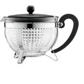 Bodum Schwarze Glas- und Kunststoff-Teekanne (1,3L)