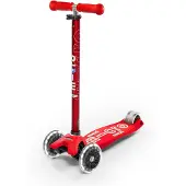 Micro Kinder Scooter Maxi Deluxe LED , Red