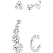 Elli Ohrringe Climber Cuff Set Kristalle 925 Silber Elli Silber