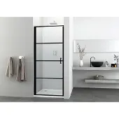Badstuber Schwenktür 90 cm schwarz matt