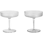 Ferm Living Sektgläser Ripple Saucers Clear 150 ml (2er-Set)