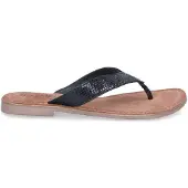 Lazamani Pantoletten Damen Schwarz Leder