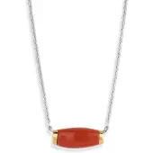 Ti sento Halsketten - 925er Sterlingsilber The Red Golden Pendant - Gr. unisize - in Rot - für Damen
