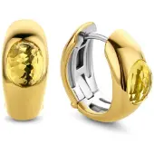 Ti sento Creolen mit citringelben Crystal vergoldet 7805TY