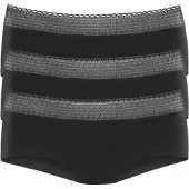 s.Oliver Panty 3er-Pack, aus elastischer Baumwoll-Qualität mit grafischer Spitze