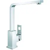 GROHE Eurocube, Gebürsteter Stahl, Hebelgriffe, Einzelbild, Keramik, 2,8 cm, G3/8