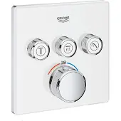 GROHE Grohtherm SmartControl Thermostat Fertigmontageset mit 3 Absperrventilen, eckige Ausführung