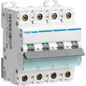 Hager HAG NBN450 Leitungsschutzschalter 4 polig 10kA B-Charakteristik 50A 4 Module