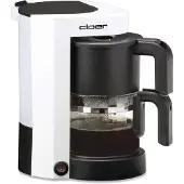 Cloer 5981 Filterkaffeemaschine für 5 Tassen, mit Warmhaltefunktion, Mini, Tropfstopp & Auto-Off, Ein-/Ausschalter mit Kontrolllampe, Glaskanne, Filtergröße 1x2, weiß/schwarz, 800 W