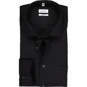 Seidensticker Businesshemd "Schwarze Rose", Herren, Gr. L41, normale Ärmellängen, schwarz, 100% Baumwolle, unifarben, regular fit, 2-Knopf-Manschette, Hemden Businesshemd, Regular 1/1 Kentkragen Uni