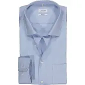 Seidensticker Businesshemd "Schwarze Rose", Herren, Gr. M40, normale Ärmellängen, blau, 100% Baumwolle, unifarben, regular fit, 2-Knopf-Manschette, Hemden Businesshemd, Regular 1/1 Kentkragen Uni