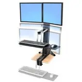 Ergotron desk stand, WorkFit-S dual, adjustable, 24 inch VESA +, lift, r