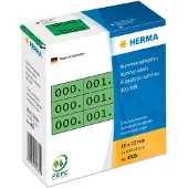 Herma Nummernetiketten dreifach selbstklebend 10x22 mm grün/schwarz, Schwarz, Grün, Papier, Deutschland, 10 mm, 22 mm, 3000 Stück(e)
