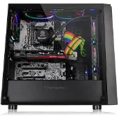 Thermaltake Versa J21 Tempered Glass Edition, Midi Tower, PC, Schwarz, ATX, micro ATX, Mini-ITX, SPCC, Gehärtetes Glas, 16 cm