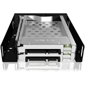 Icy Box IB-2227StS, 2bay 2.5" SATA Mobile Rack, 2x 2,5" SATA HDD to 2 SATA Host, black, optional 3cm blower, 8,89 cm (3.5"), Speicherlaufwerkbehälter, Schwarz, 2.5", SATA, SATA II, SATA III, 2.5"