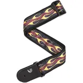 D'Addario gewebter Gitarrengurt Red Hot Rod Flame