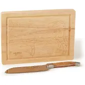 Laguiole Santokumesser Luxury Line Olivenholz Schneidebrett
